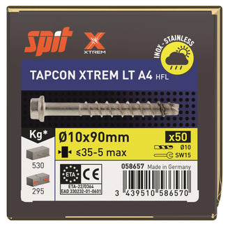 SPIT TAPCON HFL XTREM RVS A4 Betonschroef 10x90mm 50st - 058657