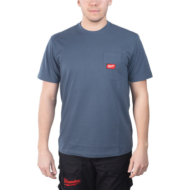 Milwaukee Wtssblu XXL Work T-Shirt Short Sleeve BLUE XXL – 4932493017