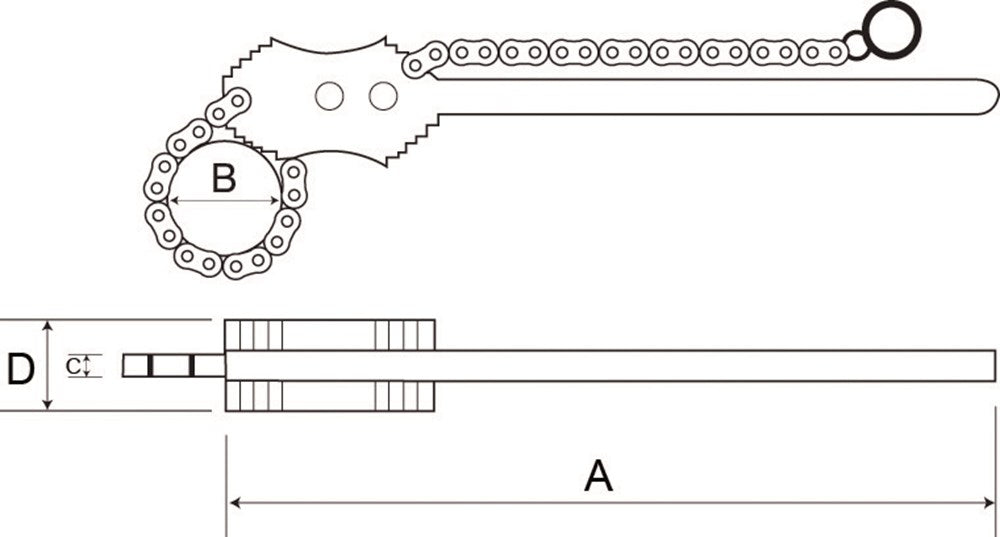 Bahco Kettingpijptang HD 115mm – 372-4