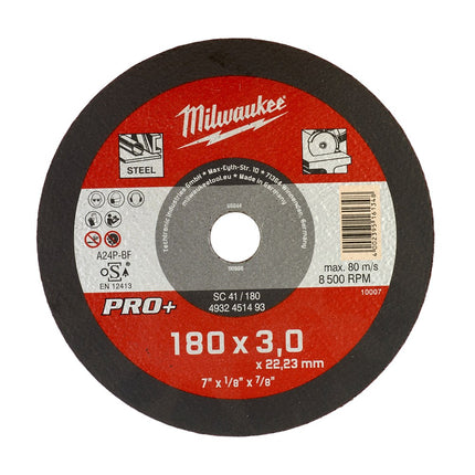 Afbeelding MILWAUKEE® metaaldoorslijpschijf SC 41 / 180 x 3 x 22 mm - 1 pc
