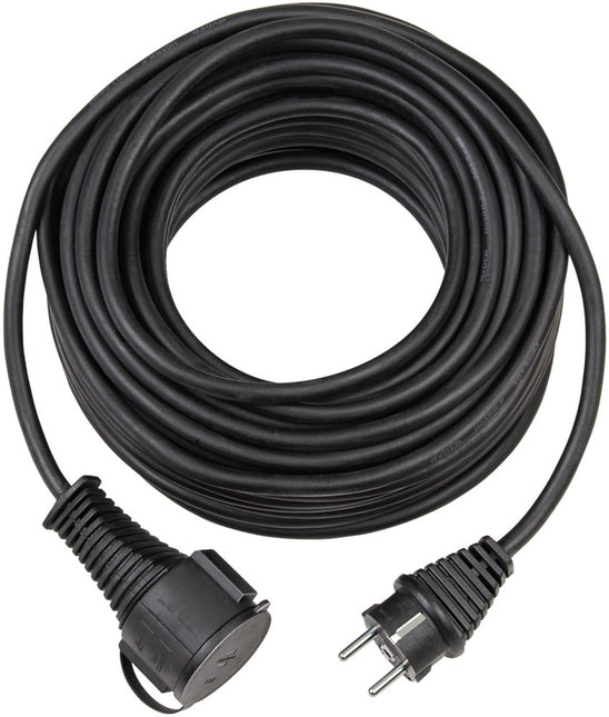 Brennenstuhl IP44 RUBBEREN VERLENGSNOER 10M ZWART H05RR-F 3G1,5