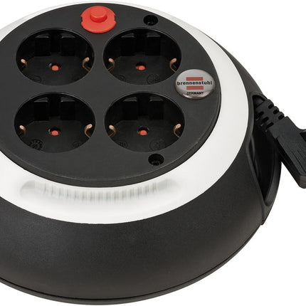 Brennenstuhl Comfort-LINE Kabelhaspel-CL-S 4-VOUDIG Zwart/wit 3M H05VV-F 3G1,5 – 1109220