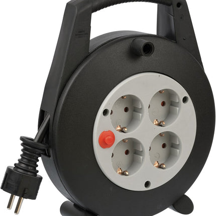 Brennenstuhl Vario LINE Kabelhaspel 4-VOUDIG Zwart/lichtgrijs 5M H05VV-F 3G1,5 – 1092200
