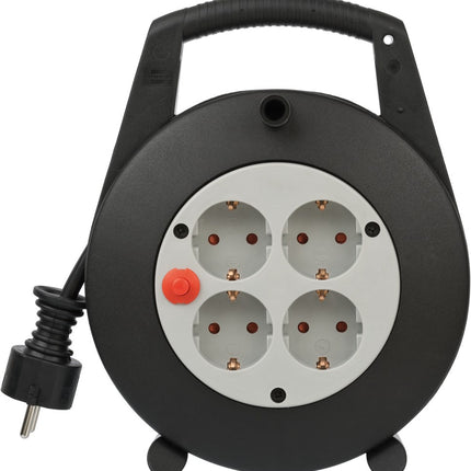 Brennenstuhl Vario LINE Kabelhaspel 4-VOUDIG Zwart/lichtgrijs 5M H05VV-F 3G1,5 – 1092200