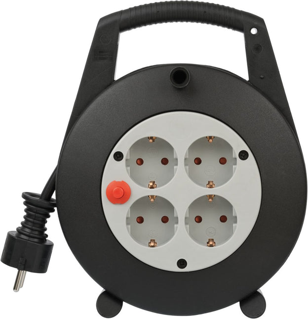 Brennenstuhl Vario LINE Kabelhaspel 4-VOUDIG Zwart/lichtgrijs 5M H05VV-F 3G1,5 – 1092200