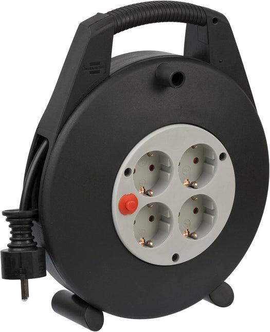 Brennenstuhl Vario LINE Kabelhaspel 4-VOUDIG Zwart/lichtgrijs 10M H05VV-F 3G1,5 – 1093200