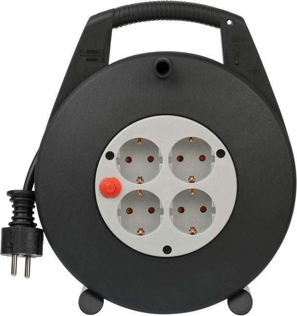 Brennenstuhl Vario LINE Kabelhaspel 4-VOUDIG Zwart/lichtgrijs 10M H05VV-F 3G1,5 – 1093200