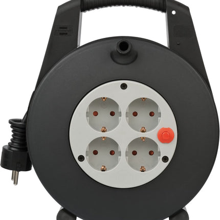 Brennenstuhl Vario LINE Kabelhaspel 4-VOUDIG Zwart/lichtgrijs 15M H05VV-F 3G1,5 – 1094200