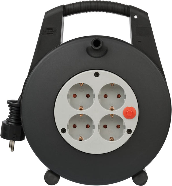 Brennenstuhl Vario LINE Kabelhaspel 4-VOUDIG Zwart/lichtgrijs 15M H05VV-F 3G1,5 – 1094200