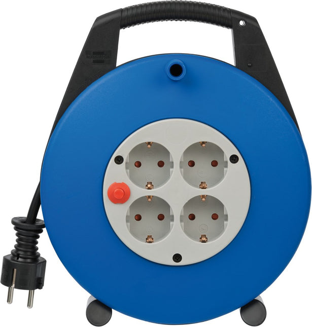 Brennenstuhl Vario LINE Kabelhaspel 4-VOUDIG Zwart/blauw/lichtgrijs 10M H05VV-F 3G1,5 – 1093230