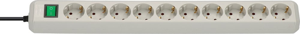 Brennenstuhl ECO-LINE STEKKERDOOS MET SCHAKELAAR 10-VOUDIG LICHTGRIJS 3M H05VV-F 3G1,5