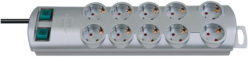 Brennenstuhl PRIMERA-LINE STEKKERDOOS 10-VOUDIG ZILVER 2M H05VV-F 3G1,5 DE STOPCONTACTEN ZIJN