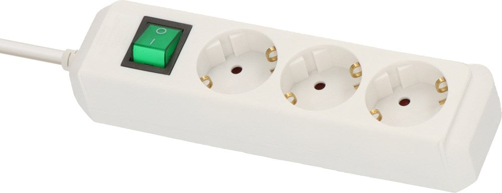 Brennenstuhl ECO-LINE STEKKERDOOS MET SCHAKELAAR 3-VOUDIG WIT 1,5M H05VV-F 3G1,5