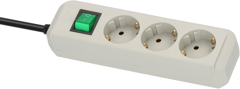 Brennenstuhl ECO-LINE MET SCHAKELAAR 3-VOUDIG LICHTGRIJS 1,5 M H05VV-F 3G1,5