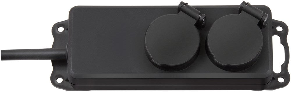 Brennenstuhl STOPCONTACTVERDELER IP44 2-VOUDIG ZWART 2M H07RN-F 3G1,5