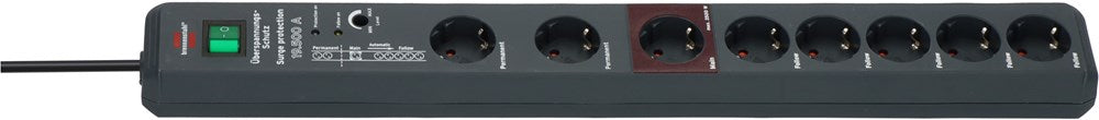 Brennenstuhl SECURE-TEC OVERSPANNINGSBEVEILIGING 19.500 A 8-VOUDIG ANTRACIET 3M H05VV-F 3G1,5