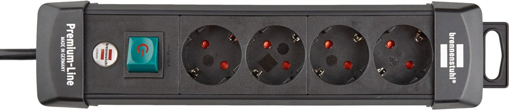 Brennenstuhl PREMIUM-LINE STEKKERDOOS 4-VOUDIG ZWART 1,8M H05VV-F 3G1,5