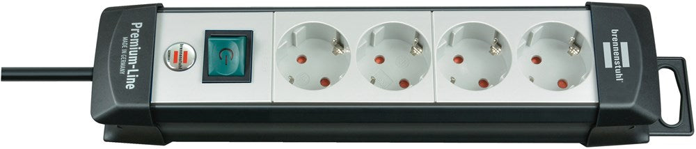 Brennenstuhl PREMIUM-LINE STEKKERDOOS 4-VOUDIG ZWART/LICHTGRIJS 1,8M H05VV-F 3G1,5