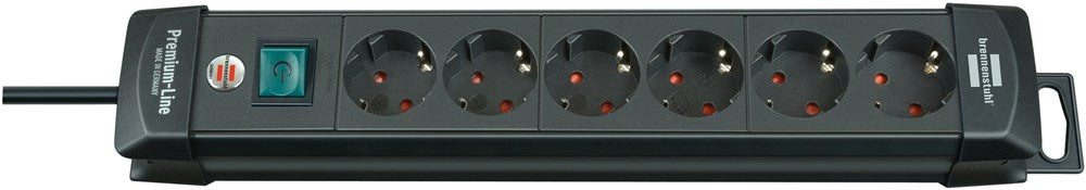 Brennenstuhl PREMIUM-LINE STEKKERDOOS 6-VOUDIG ZWART 3M H05VV-F 3G1,5