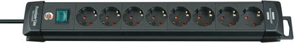 Brennenstuhl PREMIUM-LINE STEKKERDOOS 8-VOUDIG ZWART 3M H05VV-F 3G1,5