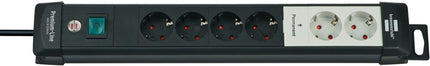 Brennenstuhl PREMIUM-LINE TECHNIEK STEKKERDOOS 6-VOUDIG ZWART 3M H05VV-F 3G1,5 2 PERMANENT, 4