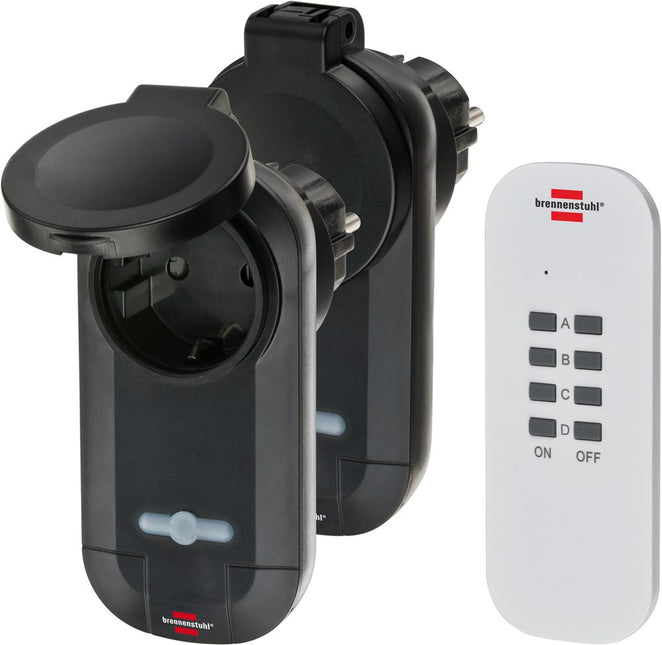 Brennenstuhl COMFORT-LINE RADIOGRAFISCH BEDIENDE SCHAKELAARSET 2X IP44