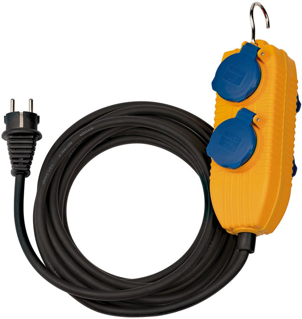 Brennenstuhl BOUWPLAATSEN-KABEL IP54 MET CONTACTDOZENBLOK 10M ZWART H07RN-F 3G1,5
