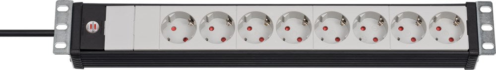 Brennenstuhl "PREMIUM-LINE TECHNIEK 8-VOUDIG ZWART/LICHTGRIJS 3M H05VV-F 3G1,5 19""-FORMAAT"
