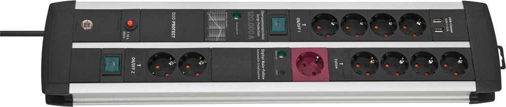 Brennenstuhl PREMIUM-PROTECT-LINE 120.000A AUTOMATISCHE MAIN-FOLLOW STEKKERDOOS