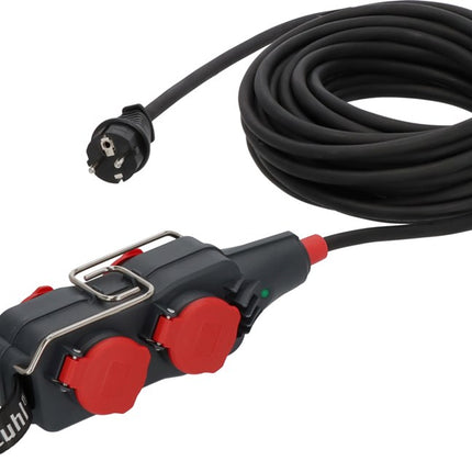 Brennenstuhl 4-weg Stekkerdoos met 15m Kabel Zwart H07RN-F 3G1.5 - 9161150161