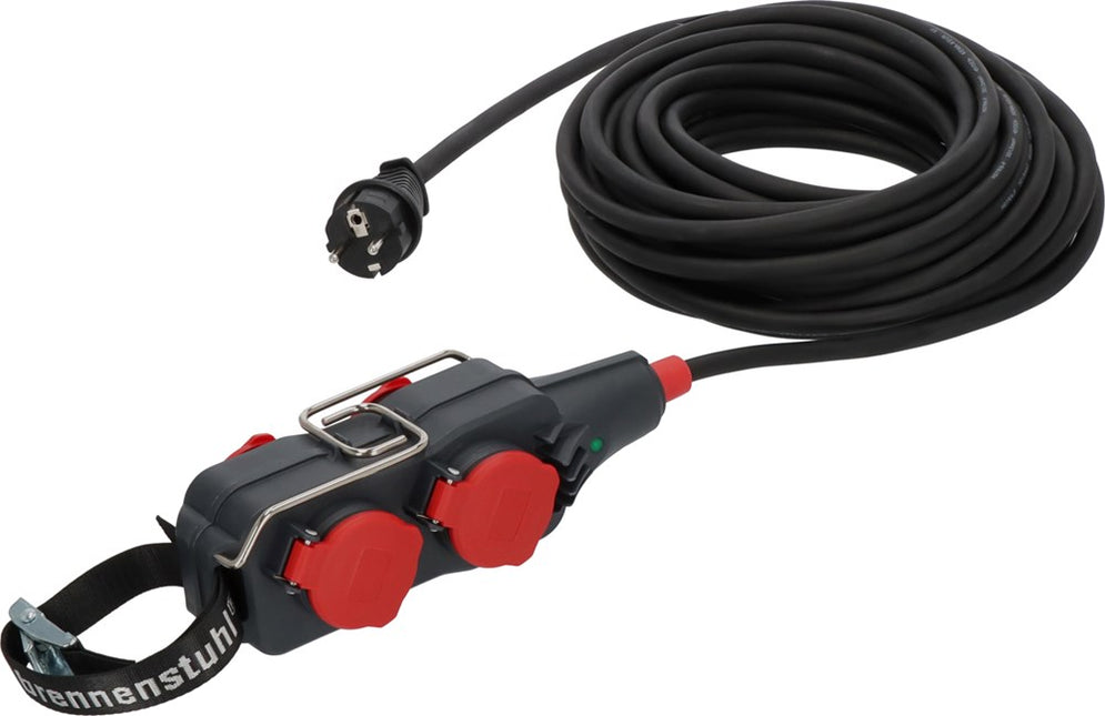 Brennenstuhl 4-weg Stekkerdoos met 15m Kabel Zwart H07RN-F 3G1.5 - 9161150161