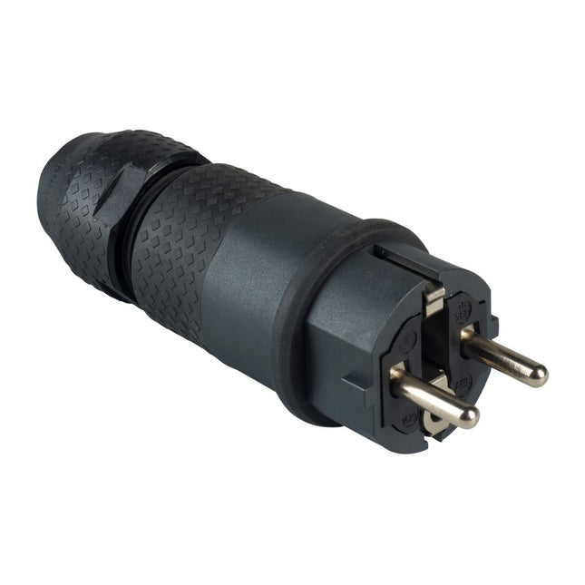 Kunststof Stekker 2P+RA/PA Zwart – 46250