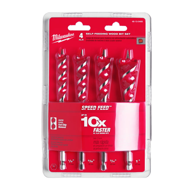 Milwaukee Speedfeed Houtborenset 4-Delig - 4-Delige Houtboren Set – 4932479477