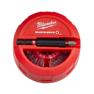 Milwaukee Schroefbit Set Shockwave 15-Delig PUCK Display 10 stuks 15-Delige Impact Duty Bitset in – 4932430904