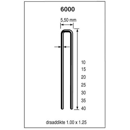 Dutack Niet 6000 20mm CNK Geharst DS 5,0ML Serie 5MILLE in Doos – 5028029