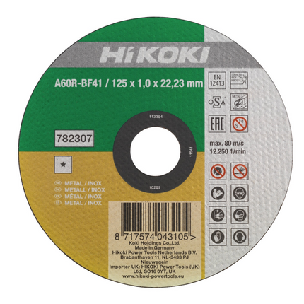 HiKOKI Doorslijpschijf voor RVS/metaal 115x1mm - 782306