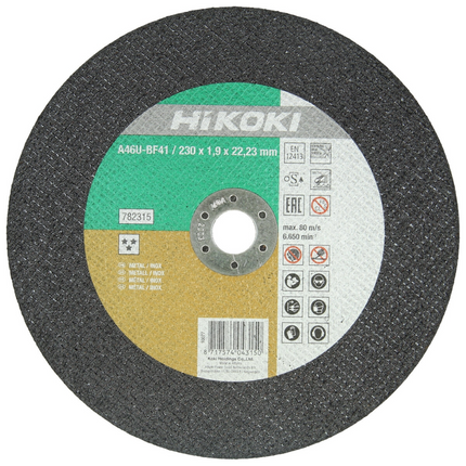 HiKOKI Doorslijpschijf voor RVS/metaal 230x1,9mm - 782315