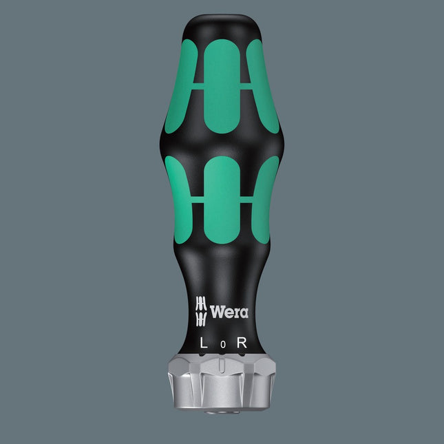 <b>Kraftform Kompakt 80 A</b><br/>Geschikt voor Wera 6 mm Vario-Klingen. Ratel, fijnvertanding met kleine terughaalhoek, draairichtingsschakelaar (rechts, vast, links), draaimoment tot 50 Nm; 6 mm binnenzeskant.