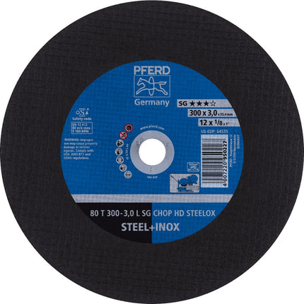 Afbeelding PFERD TOOLS doorslijpschijf voor stationair gebruik 80 T SG CHOP HD STEELOX