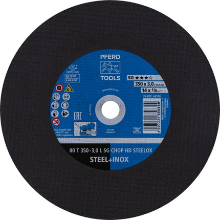 Afbeelding PFERD TOOLS doorslijpschijf voor stationair gebruik 80 T SG CHOP HD STEELOX