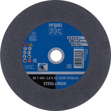Afbeelding PFERD TOOLS doorslijpschijf voor stationair gebruik 80 T SG CHOP STEELOX