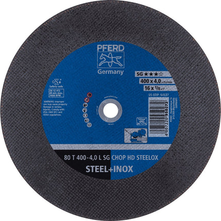 Afbeelding PFERD TOOLS doorslijpschijf voor stationair gebruik 80 T SG CHOP HD STEELOX