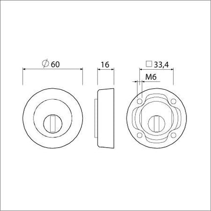 AMI VHB Rond Rozet Oplegslot Kt F1 Deurdikte 38/42mm - 0000820000