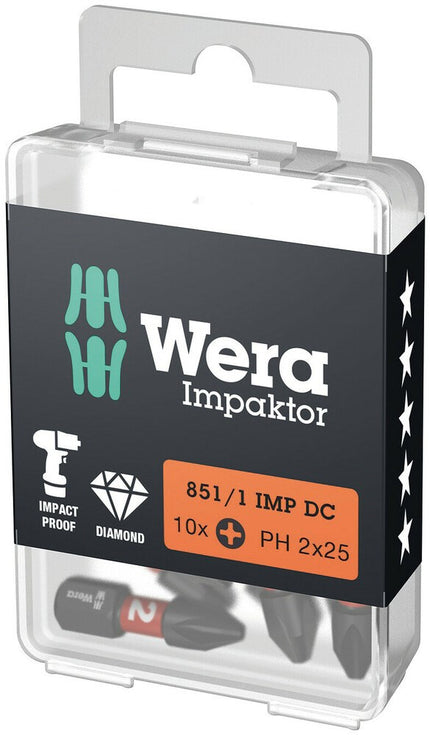 Wera BITS 851/1 PH 2X25mm - 5 stuks Impaktor – 05057616001