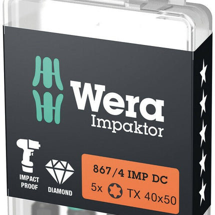 Wera BIT " impaktor" TX40 50mm 1/4" DIN3126 E6,3 - Impact Bit – 05057667001