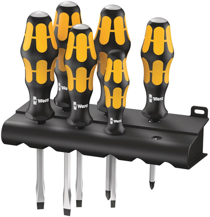 932/918/6 Schroevendraaierset Kraftform Wera: De Schroefbeitel + Houder, 6 -delig