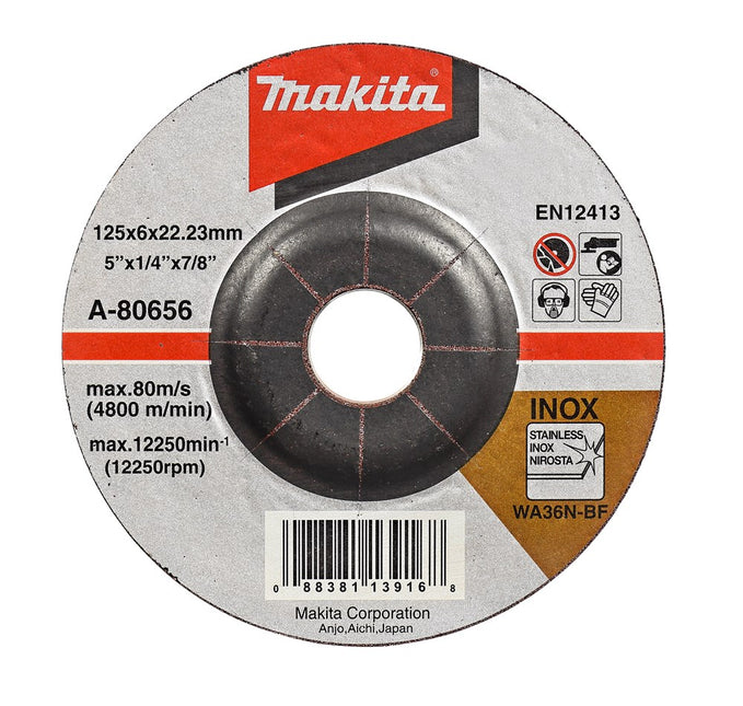 Makita Afbraamschijf 125X6mm RVS – A-80656