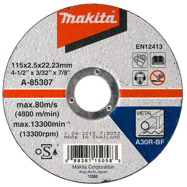 Makita Doorslijpschijf 115X2,5X22,23mm Staal – A-85307