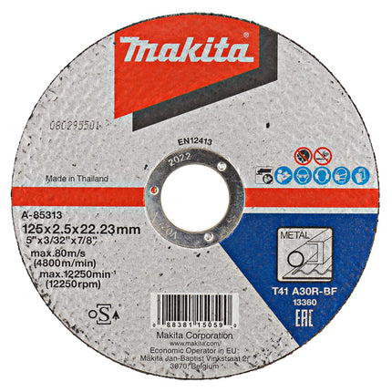 Makita Doorslijpschijf 125X22,23X2,5mm Staal – A-85313