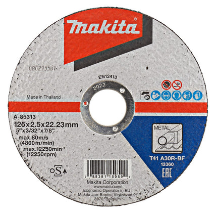 Makita Doorslijpschijf 125X22,23X2,5mm Staal – A-85313